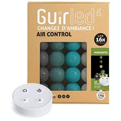 Immagine di Ghirlanda luminoso a LED per batuffoli di cotone USB Telecomando wireless Luce notturna bambini 2h Adattatore alimentazione doppio 2A incluso 4 intensità 16 sfere 3,2 m Mangrove