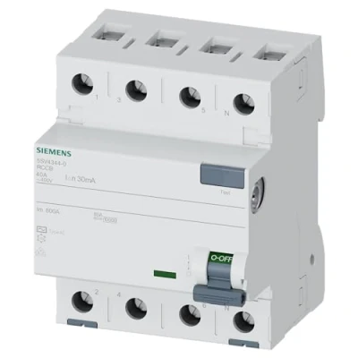 Immagine di Siemens 5SV Interruttore differenziale clase ac 4 poli 40 A 30 mA 70 mm