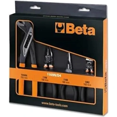 Immagine di Beta 1169N/D4 Assortimento di 1 pinza universale a grande effetto, becchi mezzotondi lunghi, tronchese cromato e cerniera chiusa fosfatata