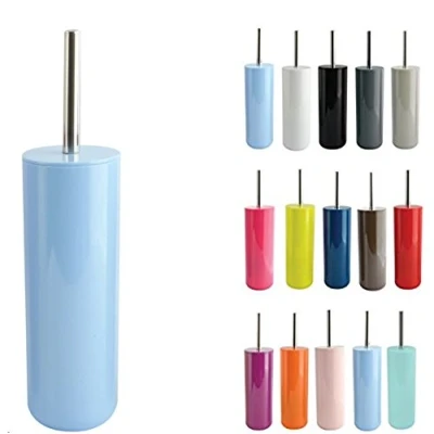 Immagine di MSV Inagua, scopino per WC, con contenitore igienico, nero, Plastica, blu pastello