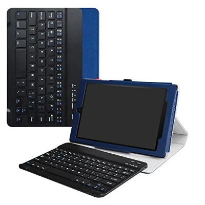 Immagine di LiuShan per Amazon Fire HD 10 Custodia,Staccabile Tastiera QWERTY (Layout Inglese) Custodia Android Tablet(5th /7th /9th Generation)10.1 pollici Tablet,Blu