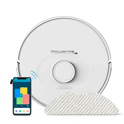 Immagine di Rowenta RR8567WH X Plorer Serie 75 S, Robot Aspirapolvere Lavapavimenti con Mappatura Precisa e Tecnologia Laser, Compatibile Smartphone, Alexa Assistenti Vocali, Bianco