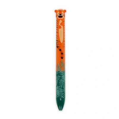 Immagine di Legami Penna Click&amp;Clack a Due Colori, Inchiostro Blu e Arancione, Scatto, Ideale per Scuola Ufficio Casa, Simpatica Tigre, Idea Regalo, Bambini Adulti, Bicolore, Diametro Punta 1 mm