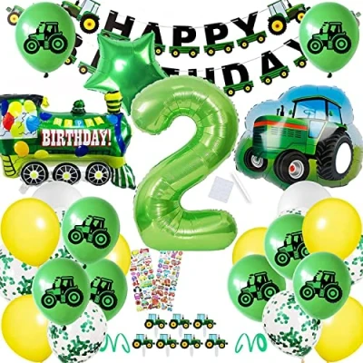 Immagine di Trattori Addobbi Compleanno,Escavatore Trattore Palloncini compleanno decorazione di (Verde 2)