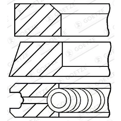 Immagine di GOETZE ENGINE 08 422307 00 Kit Fasce Elastiche 80,5 0,5 RENAULT: MEGANE 3 Grandtour, LAGUNA 1,