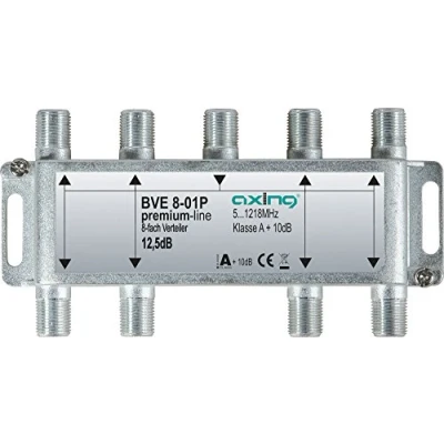 Immagine di Axing BVE 8 01P Distributore uscite partitore TV via cavo CATV Multimedia DVB T2 5 1218 MHz metallo