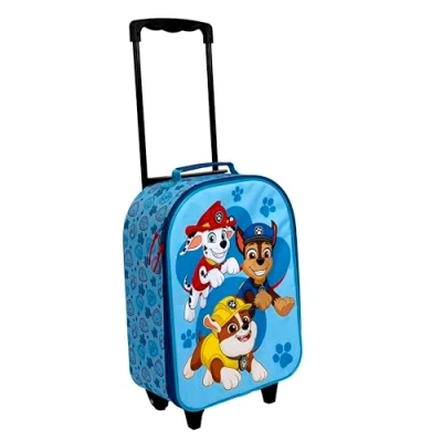 Immagine di Undercover Trolley per bambini con licenza ampio scomparto principale compagno di viaggio ideale asta telescopica regolabile e fissabile, multicolore, Paw Patrol
