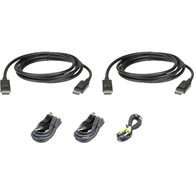 Immagine di ATEN KVM Cavo [1x Spina DisplayPort, A USB 2.0, jack da 3.5 mm 1x Presa B mm, DisplayPort] 1.80 m Nero
