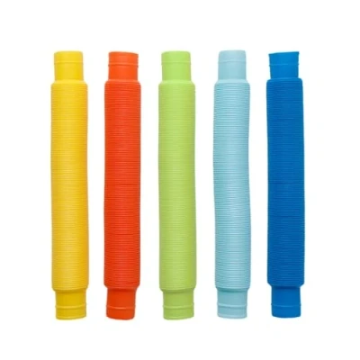 Immagine di alldoro 60332 Flexi Tubes in plastica, Diametro 3 cm, 5 Pezzi Colorati, Tubi con Lunghezza Estensibile 21 73 cm