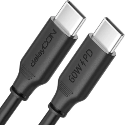 Immagine di deleyCON 1,5m Cavo USB C PD3.0 (Ricarica Rapida 60W) di Ricarica da a per iPhone 16 15 Pro Max Samsung Galaxy S24 S23 S22 Pixel iPad MacBook Air Tablets Switch PS5
