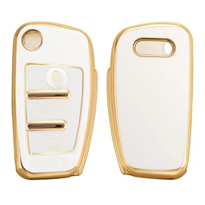 Immagine di kwmobile Cover Chiave Auto Compatibile con Audi 3 tasti pieghevole Custodia Chiavi Copri Telecomando Copertina Copertura in Silicone TPU