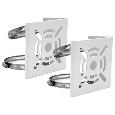 Immagine di WiTi universale Verticale Montaggio su palo per telecamera di sicurezza, in metallo solido Staffa angolare con loop, Adatto telecamere CCTV (2pack taglia piccola)