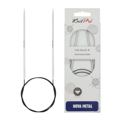 Immagine di KnitPro Nova Metal: Knitting Pins: Circular: Fisso: 80 cm x 2.75 mm, Metallo, d&#039;Argento, 80cm 2.75mm