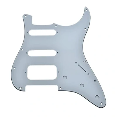 Immagine di Dopro 11 fori Strat HSS Chitarra Pickguard 2 Vite Humbucking Pickup Mount Adatto American Fender Stratocaster Bianco 3 Ply