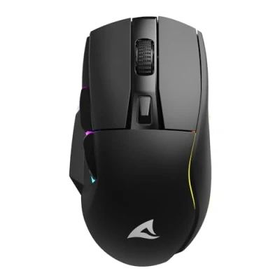 Immagine di Sharkoon Skiller SGM50W Mouse ottico senza fili nero da gioco RGB, pulsante PBT