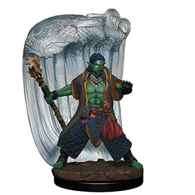 Immagine di WizKids D&amp;D Minis: Icons of The Realms Premium Figures: Wave 6: Water Genasi Druid Male Miniatura preverniciata Dungeons and Dragons compatibile con DND Altri giochi di ruolo da tavolo TTRPG,