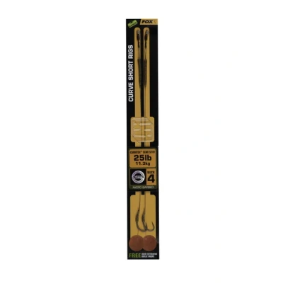 Immagine di Fox Edges Curve Short Camotex Semi Stiff Rig 25lb Maat 4 (2 pezzi) Karper onderlijnen