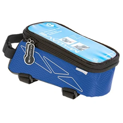Immagine di M WAVE Top Tube Bag for Smartphone, Blue, Fixing with 3 Velcros