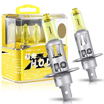 Immagine di Sidaqi H1 Lampadine alogene 12V 100W 2800K Giallo Auto Fari Fendinebbia DRL, 2 pezzi