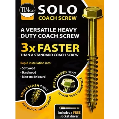 Immagine di TIMCO Avanzata Vite Coach Testa a flangia esagonale Punto di taglio Giallo 8.0 x 40 Scatola da 50 (840SCSY)