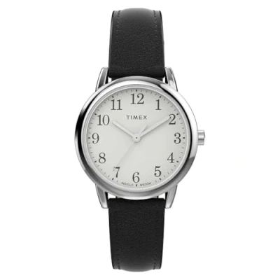 Immagine di Timex Orologio da donna Easy Reader 30 mm, cinturino nero, quadrante bianco, cassa color oro TW2W32500