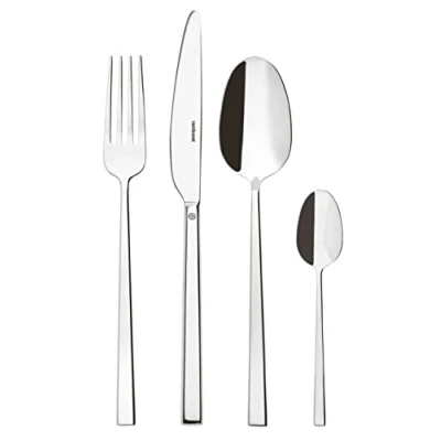 Immagine di Sambonet Rock 52562 G2 Set di Posate da Tavola monoblocco in acciaio inox 18/10, per 12 persone, 48 pezzi: forchette, cucchiai, coltelli, cucchiaini tè