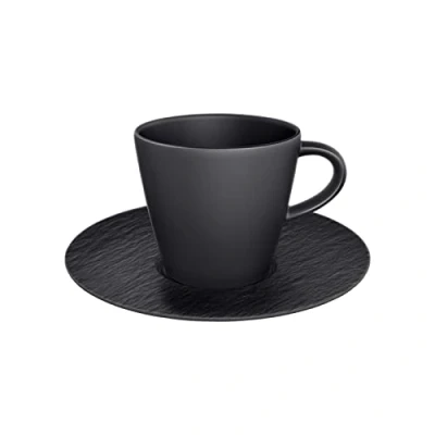 Immagine di Villeroy &amp; Boch 1042391290 Manufacture Rock Tazza da caffè con piattino, 2 pezzi (1 set)