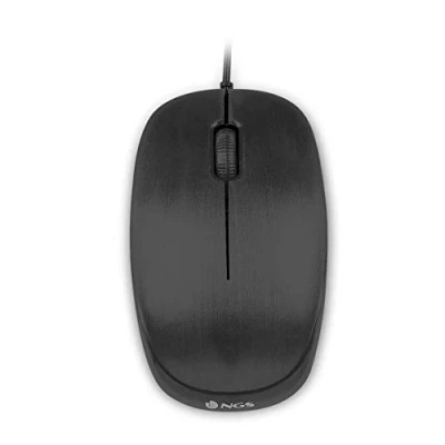 Immagine di NGS FLAME BLACK Mouse Ottico 1000dpi con Cavo USB, per Computer o Laptop 3 Pulsanti, Ambidestro, Nero