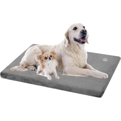 Immagine di EMPSIGN Cuscino per Cane Impermeabile, Materassino Cani con Rivestimento Sfoderabile e Lavabile, Lettino Adatto a di Taglia Grande, 119x71x7.6cm, Grigio