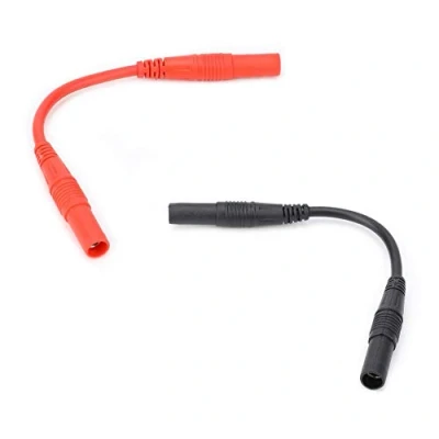 Immagine di Cavi di Misura, Puntali Tester per Multimetro con Prolunga Prova, Sonda Prova e Stantuffo Mini anci Multimetri 10cm 4mm (Black and Red)