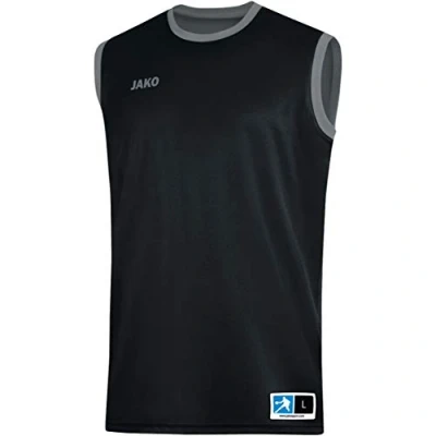 Immagine di JAKO Change 2.0, Maglia Reversibile Unisex Bambini e Ragazzi, Nero/Grigio Pietra, 11 13 Anni