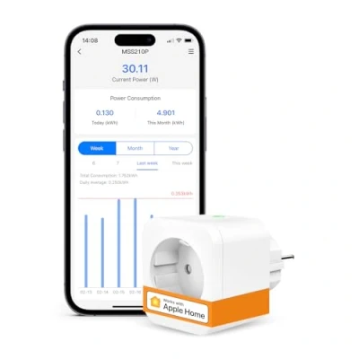 Immagine di Refoss Presa Intelligente con Monitoraggio Energia, Spina WiFi Controllo Remoto, Compatibile Apple HomeKit, Alexa e Google Home, Funziona Timer, 3840W, 16A, 2,4GHz, 2 Pezzi