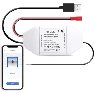 Immagine di Meross WiFi Apriporta Garage, Door Opener Apricancello Smart Intelligente, APP Controllo Remoto, interruttore WiFi, Compatibile con SmartThings, Alexa, Google Assistant, Nessun Hub Richiesto