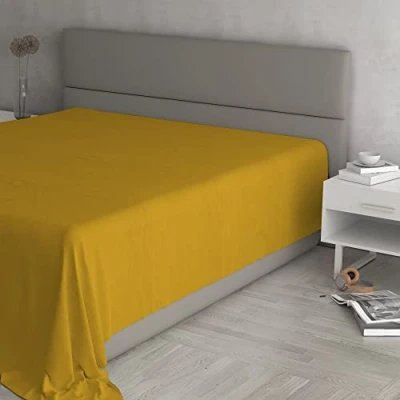 Immagine di Lenzuolo sopra “Max Color 100% Cotone, Senape, Matrimoniale Maxi