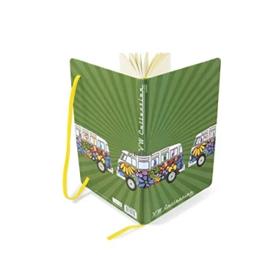 Immagine di BRISA VW Collection Volkswagen Taccuino Diario Libro di scrittura, foderato in copertina rigida DIN A5 Campervan T1 Bus design (Love Bus/Verde)