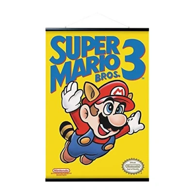 Immagine di poster Super Mario Bros 3 con appendi a stecche magnetiche fai da te, 61x91,5 cm