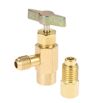 Immagine di R1234YF Autosigillante Può maschio con adattatore serbatoio R134A, 1/2 &#039;&#039; a 1/4 SAE Refrigerante Can Bottle Tap Opener femmina e