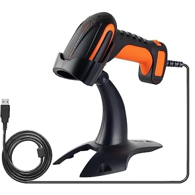 Immagine di Tera Pro Potente industria, 1D 2D QR, scanner per codici a barre con cavo e supporto, robusto, resistente agli urti, antipolvere, mani libere, utilizzabile magazzini, biblioteca, Windows, Mac,