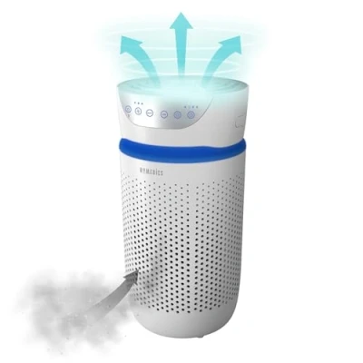 Immagine di HoMedics Purificatore d&#039;Aria, Filtro HEPA a 360, Tecnologia con Luce UV C Elimina Odori, Allergeni, Virus, Batteri e Germi Piccoli fino 0.3 Microns, Flusso d&#039;Aria 184.3 m3/h