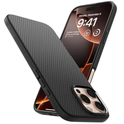 Immagine di Spigen Cover Liquid Air Compatibile con iPhone 16 Pro Max Nero Opaco