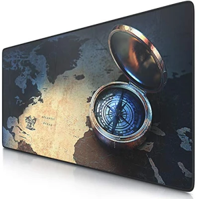 Immagine di CSL Computer TITANWOLF XXL Mousepad Gaming 900 x 400mm „Compass“ Tappetino Mouse Extralarge Migliora precisione e velocità Adatto a Roccat Razer Logitech Tastiera