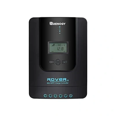 Immagine di Renogy Rover 40 Amp 40A DC Input MPPT Solar Charge Controller 12V/24V Panel Battery Regulator with LCD Display (RV,Motorhome, Caravan, Camper or Boat)