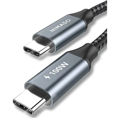 Immagine di NIMASO Cavo USB C a 1M,Cavo Type 100W 20V/5A PD con di Ricarica Chip e Mark Dati per MacBook,MacBook Pro,iPad mini 6/Pro 2021,2018,MacBook Air,ChromeBook Pixel,Galaxy S20/S10