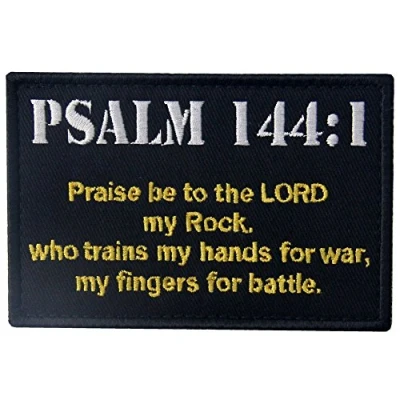 Immagine di Tattico Psalm 144:1 BNW Combattere Morale con Fissaggio Chiusura a uncino e asola Ricamata Toppa