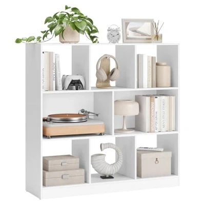 Immagine di VASAGLE Libreria, Libreria Scaffale da Terra con 8 Scomparti Aperti, Utilizzabile in Orizzontale, Verticale o Capovolto, 30 x 97,5 100 cm, Soggiorno Studio Ufficio, Color Rovere LBC52NL