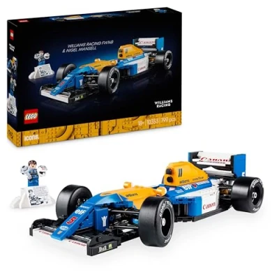 Immagine di LEGO Icons Williams Racing FW14B e Nigel Mansell Modellino di Auto F1 da Costruire con Minifigure del Pilota Collezione, Trofeo Supporto Esposizione, Idea Regalo Adulti, Uomo o Donna 10353