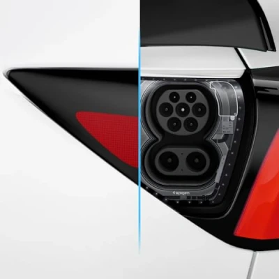 Immagine di Spigen Tesla Model Y 3 2023 2021 Pellicole Protettive per Porta di Ricarica, Pellicola Wrapping Protettiva Accessori ZeroOne
