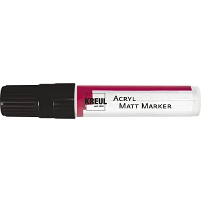 Immagine di Kreul 46219 Marcatore XXL, con Punta a Cuneo di Circa 15 mm, Nero, Opaco, Vernice acrilica Permanente Base d&#039;Acqua, per Elementi puristici, Black, One Size