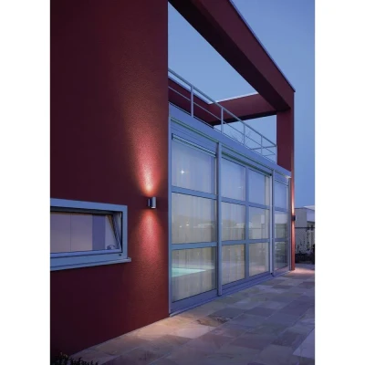 Immagine di SLV New Myra Wall Up &amp; Down 233114 Lampada da parete per esterno Lampadina Alogena GU10 70 W Grigio Argento