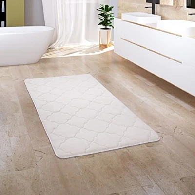 Immagine di Paco Home Tappeto Bagno Tappetino da Doccia Morbido Memory Foam Effetto 3D Lavabile, Dimensione:65x120 cm, Colore:Grigio 4